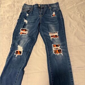 Boutique Distressed Skinny Jeans Pumpkin Patch Medium